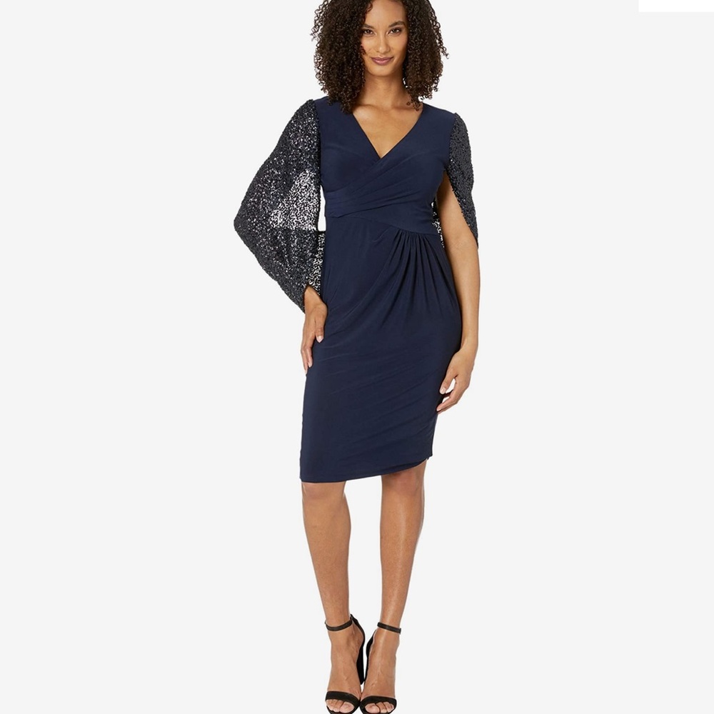 Adrianna Papell draped jersey cocktail dress RARE